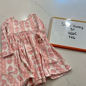 Pink Heart Patterned Dress